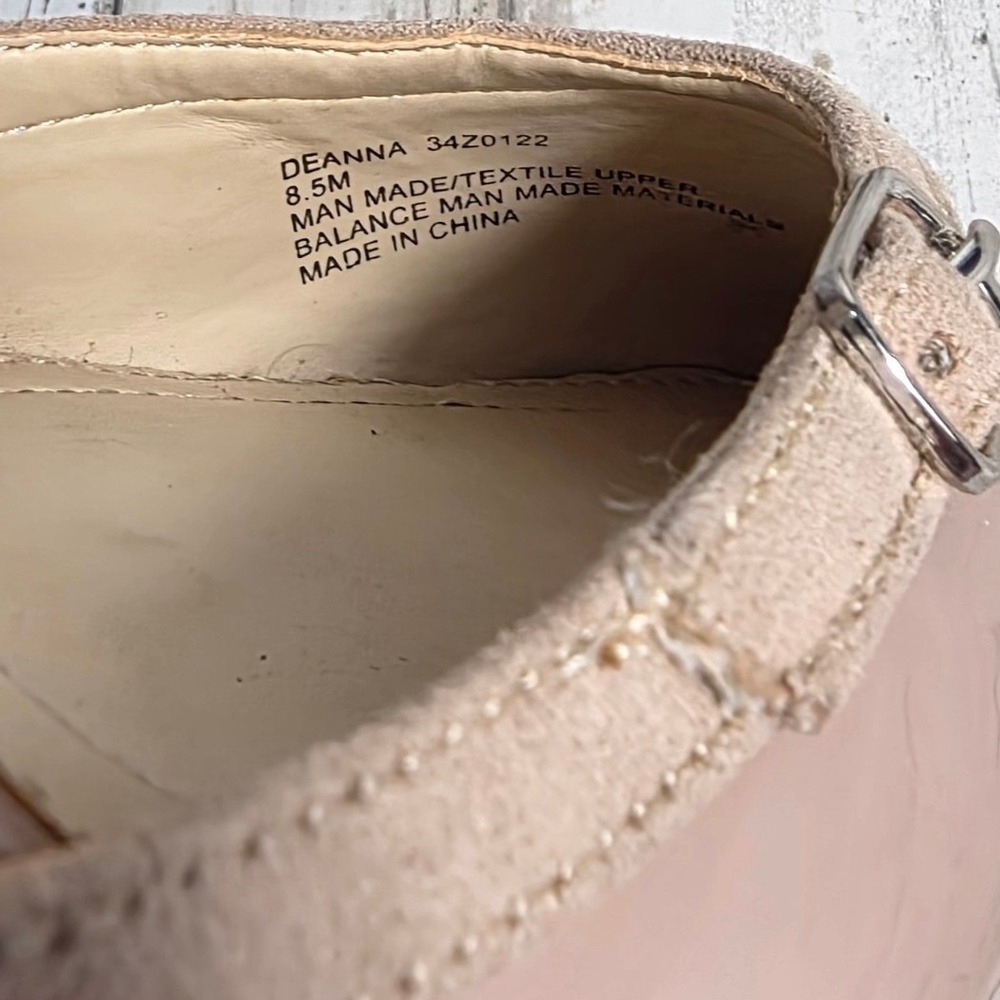 Jones New York Signature Womens Nude Patent Pointed Toe Ankle Strap Pumps Heels - Picture 9 of 11